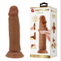 Dildo realist PRETTY LOVE Quentin, cu material flexibil care imitã pielea, bazã cu ventuză, 18.4 cm, maro